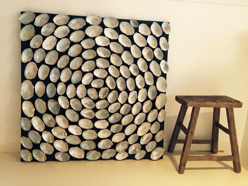 Schelpenschilderij 100x100cm Woodlovesyou&more Meer ruimtes Kunstobjecten