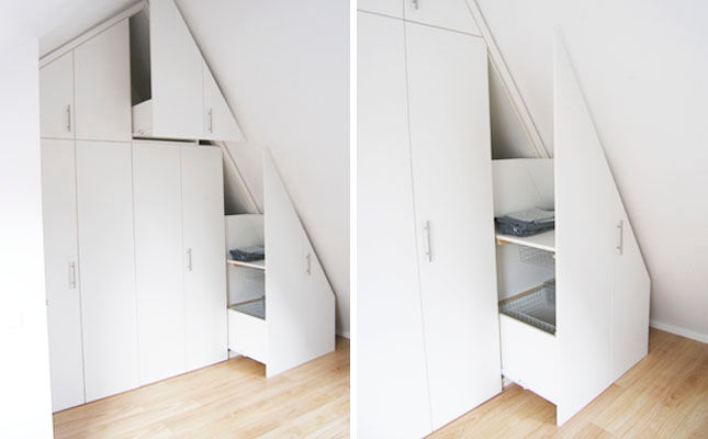 ZOLDERKAST | OPGERUIMD, WEBERontwerpt | architectenbureau WEBERontwerpt | architectenbureau Minimalist bedroom Wardrobes & closets