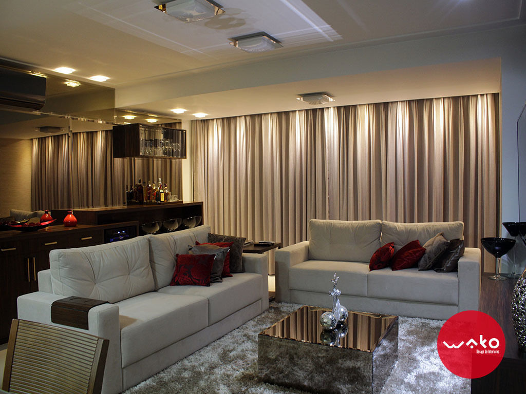 Sala de estar WAKO Design de Interiores Salas de estar modernas