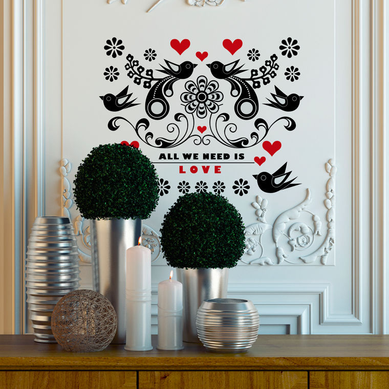 Vinilos de amor ::: Love wall stickers, Chispum Chispum モダンな 壁&床 壁の装飾