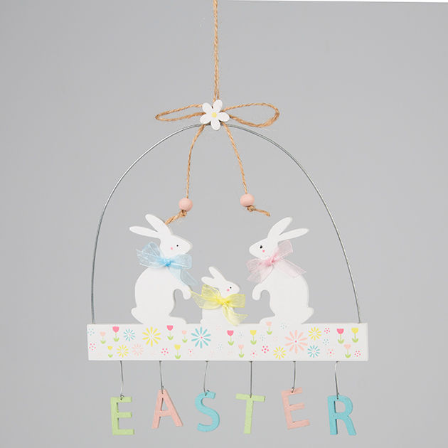 Easter Bunny Family Pastel Hanging Decoration Sass & Belle غرفة المعيشة ديكورات واكسسوارات