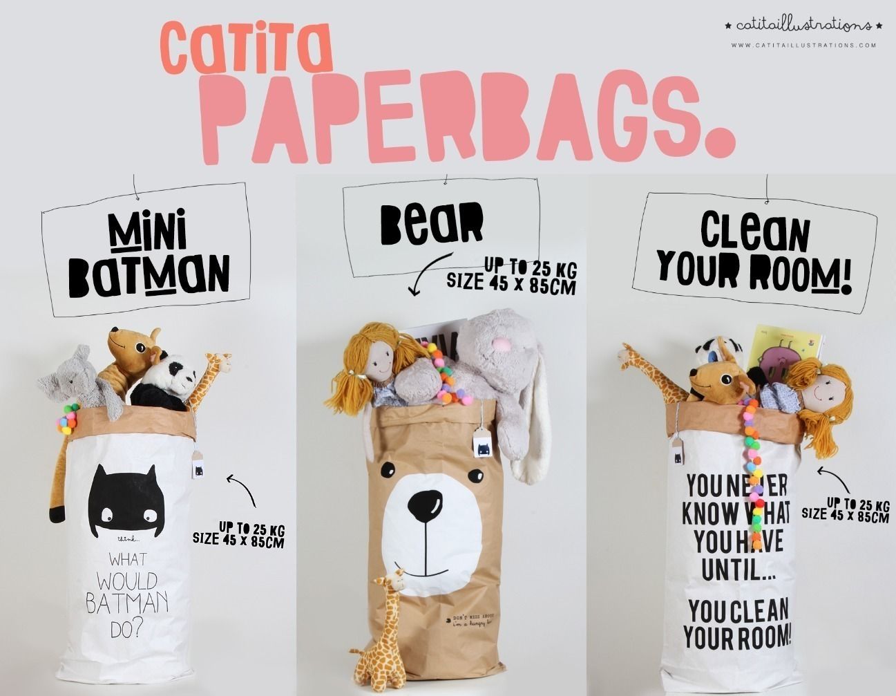 Paperbags catita illustrations® Quartos escandinavos Acessórios e decoração