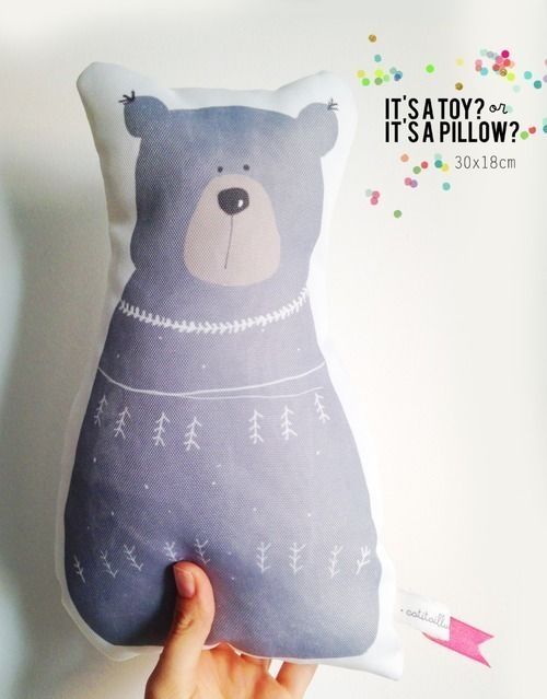 Bear pillow catita illustrations® Quartos de criança escandinavos Acessórios e Decoração