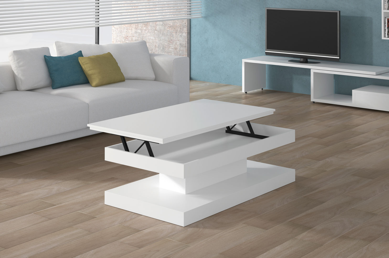 Mesa de centro elevable y de diseño, Martbert Mobiliario Martbert Mobiliario モダンデザインの ダイニング テーブル