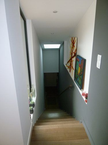 Rénovation Maison B, FARACHE CLAUDE FARACHE CLAUDE Modern corridor, hallway & stairs