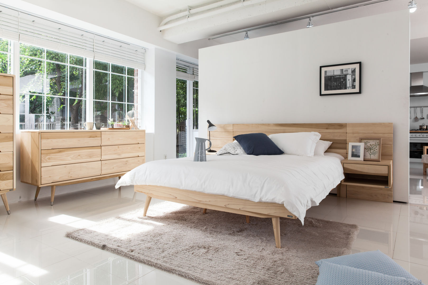6534 라플란드 내추럴 모던 원목 침대, 시더스디자인그룹 시더스디자인그룹 Scandinavian style bedroom