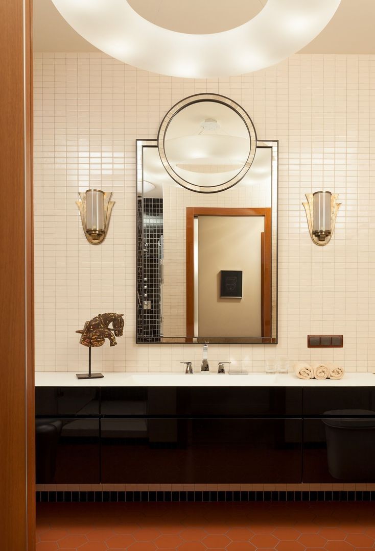 Новое ар деко, МАРИНА БУСЕЛ интерьерный дизайн МАРИНА БУСЕЛ интерьерный дизайн Ванная комната в эклектичном стиле