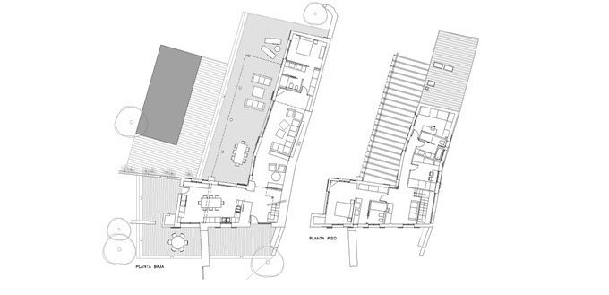 Ground floor and first floor plans FG ARQUITECTES