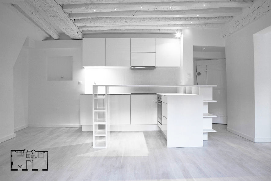 Restructuration d'un appartement à Paris 3ème, Gali Sulukjian Architecte Gali Sulukjian Architecte Kitchen