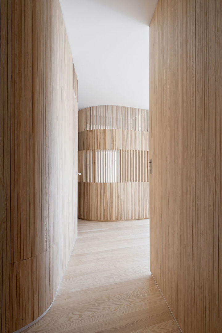 Flat N°4. A small ap, Julien Joly Architecture Julien Joly Architecture Scandinavian style corridor, hallway& stairs