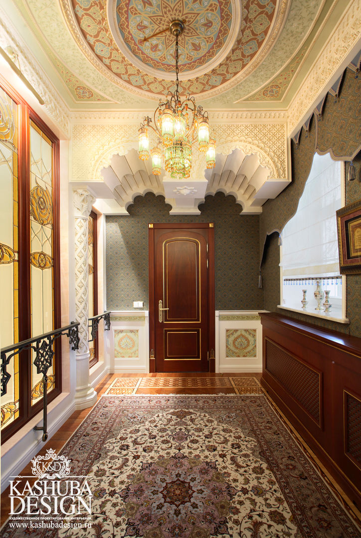 Дом космополит, KASHUBA DESIGN KASHUBA DESIGN Classic style corridor, hallway and stairs