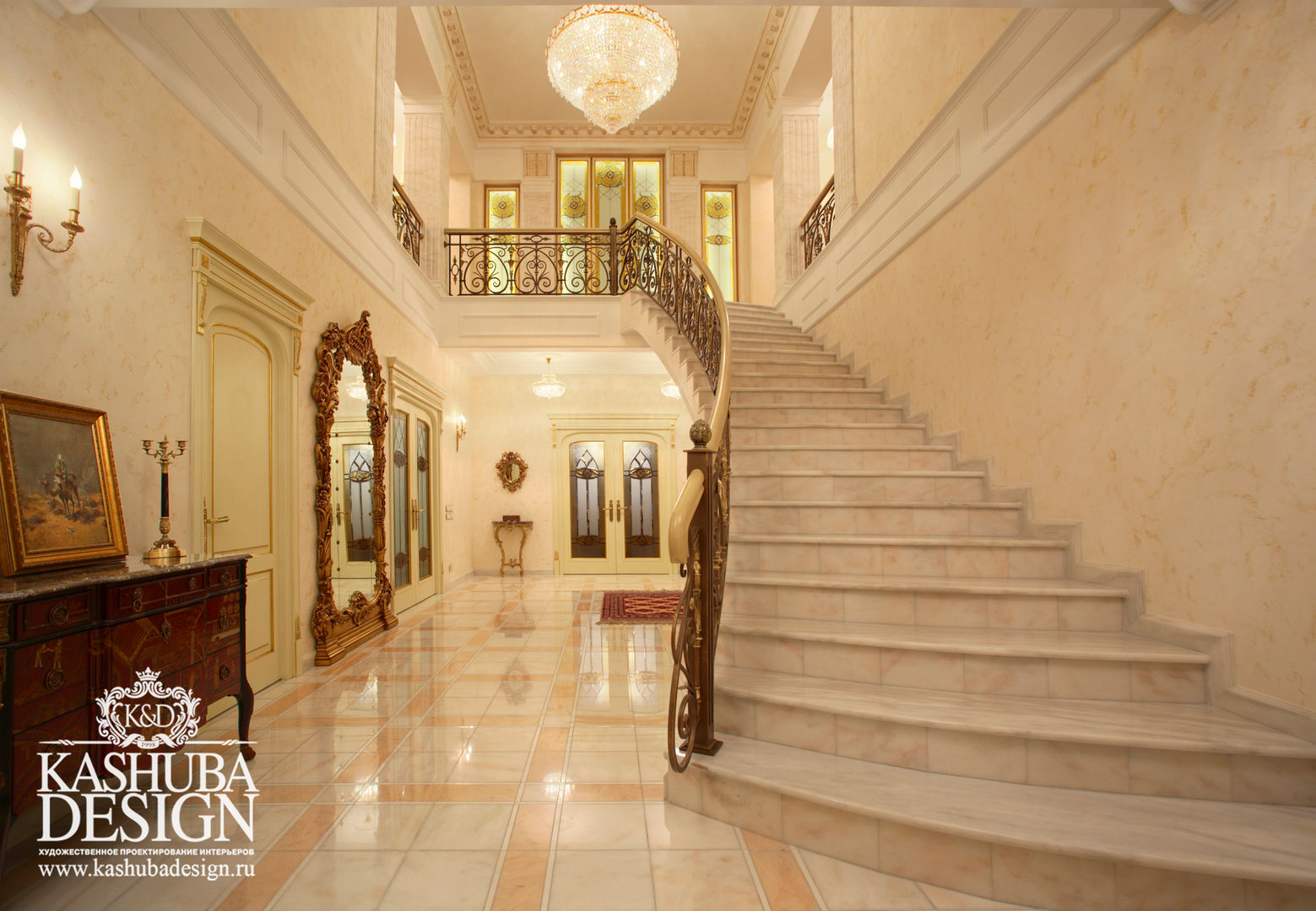 Дом космополит, KASHUBA DESIGN KASHUBA DESIGN Classic style corridor, hallway and stairs