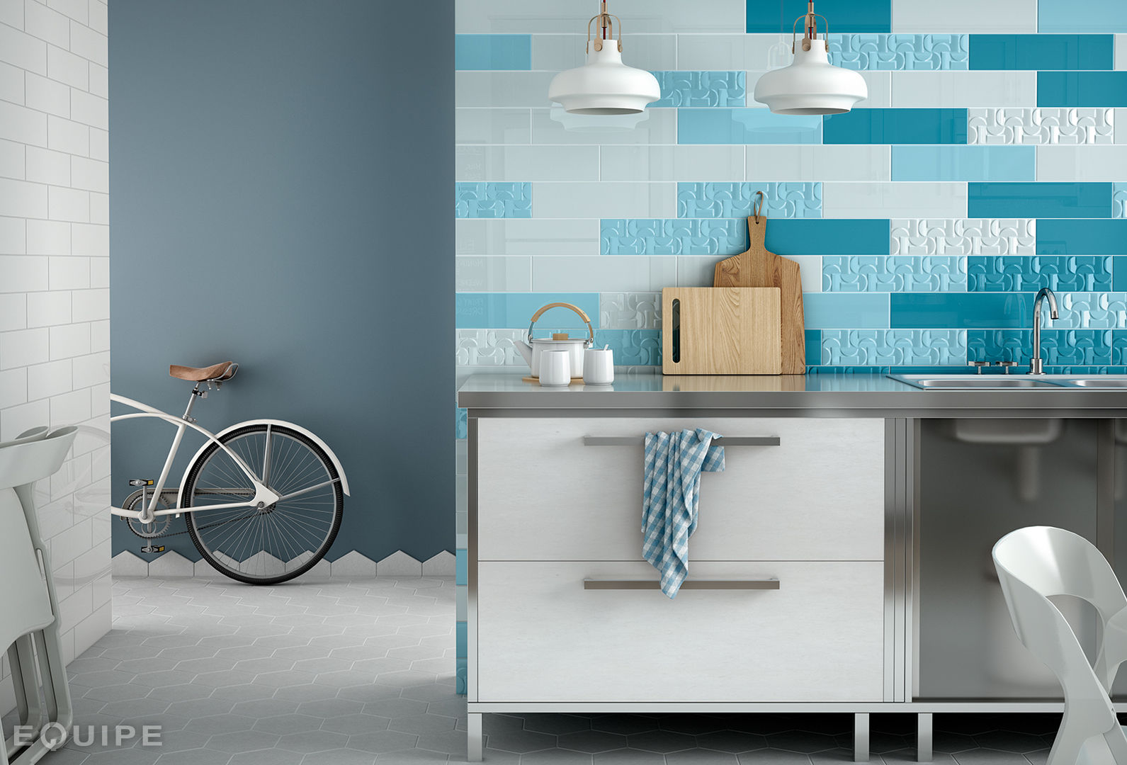 Matisse Blue Sky, Blue Spring, Blue Loyal / deco BAU homify Cocinas de estilo moderno