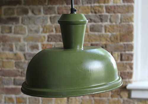 Green Oval Retro Pendant Light NuCasa Cocinas de estilo industrial Iluminación