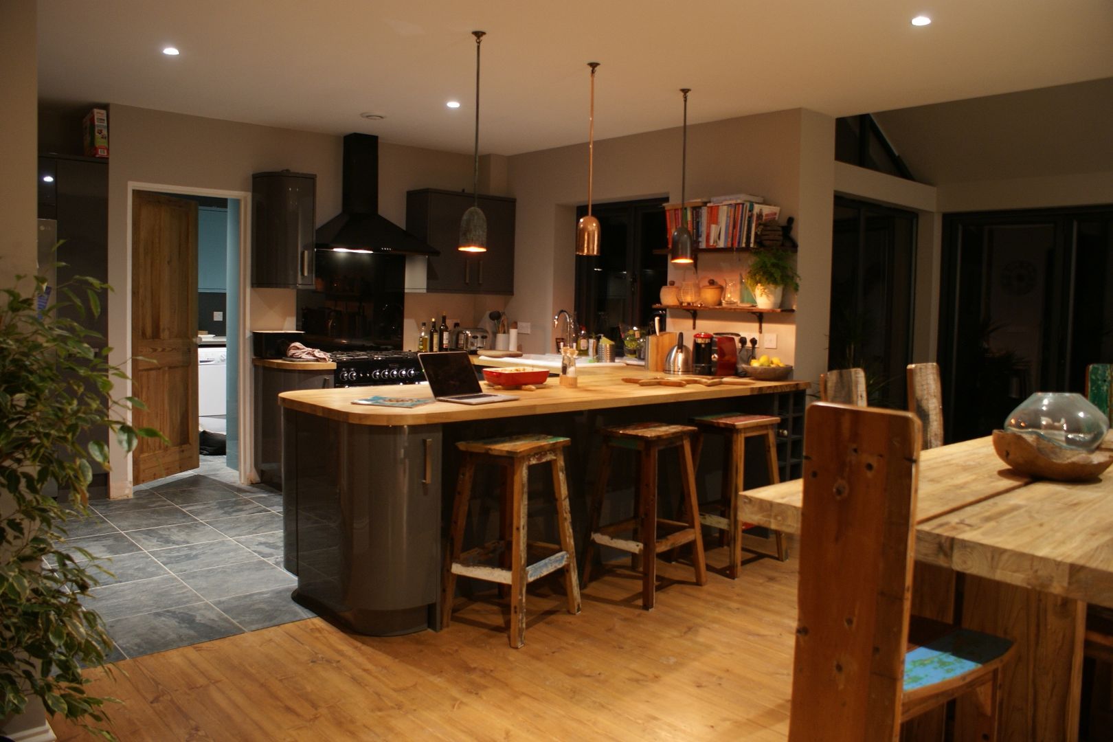 Reclaimed Boat Wood Breakfast Bar Stools BluBambu Living Kitchen