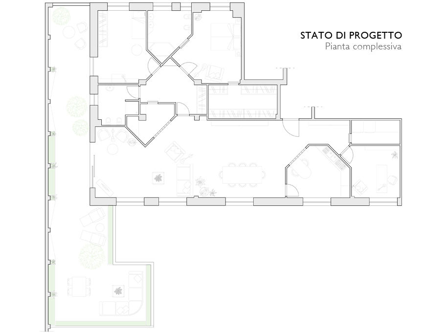 Ristrutturazione appartamento con terrazza a Milano, Interni d' Architettura Interni d' Architettura