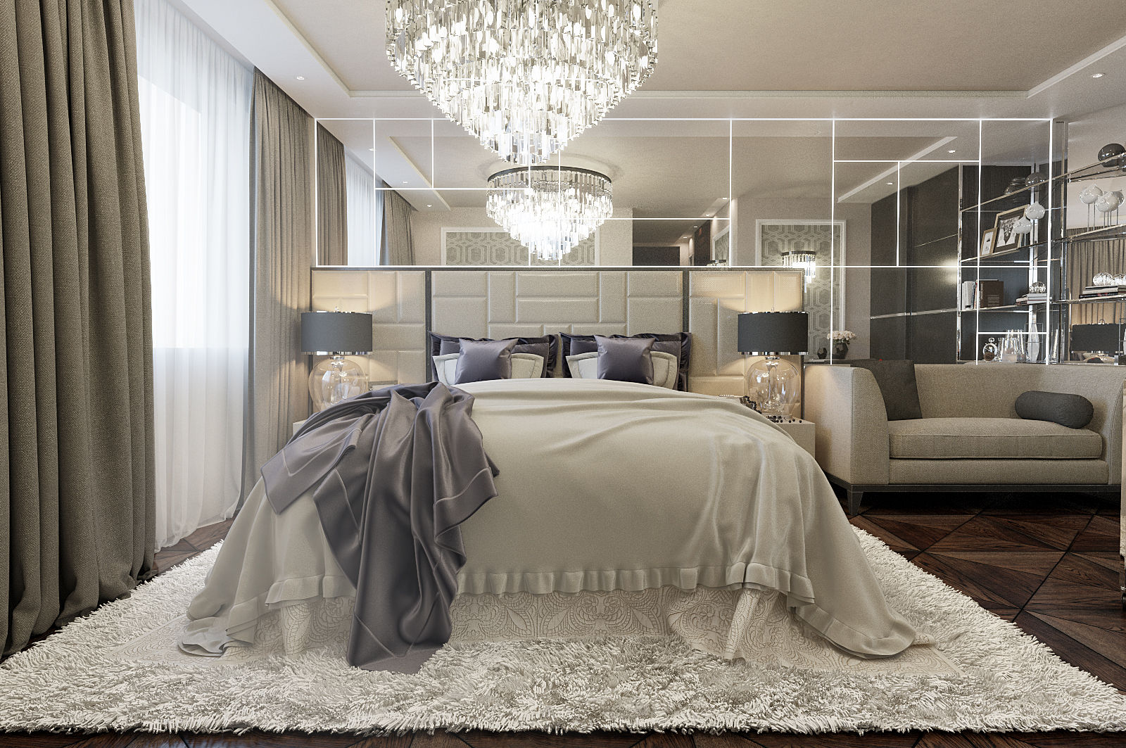 Private Residence in London, EVGENY BELYAEV DESIGN EVGENY BELYAEV DESIGN Eclectic style bedroom