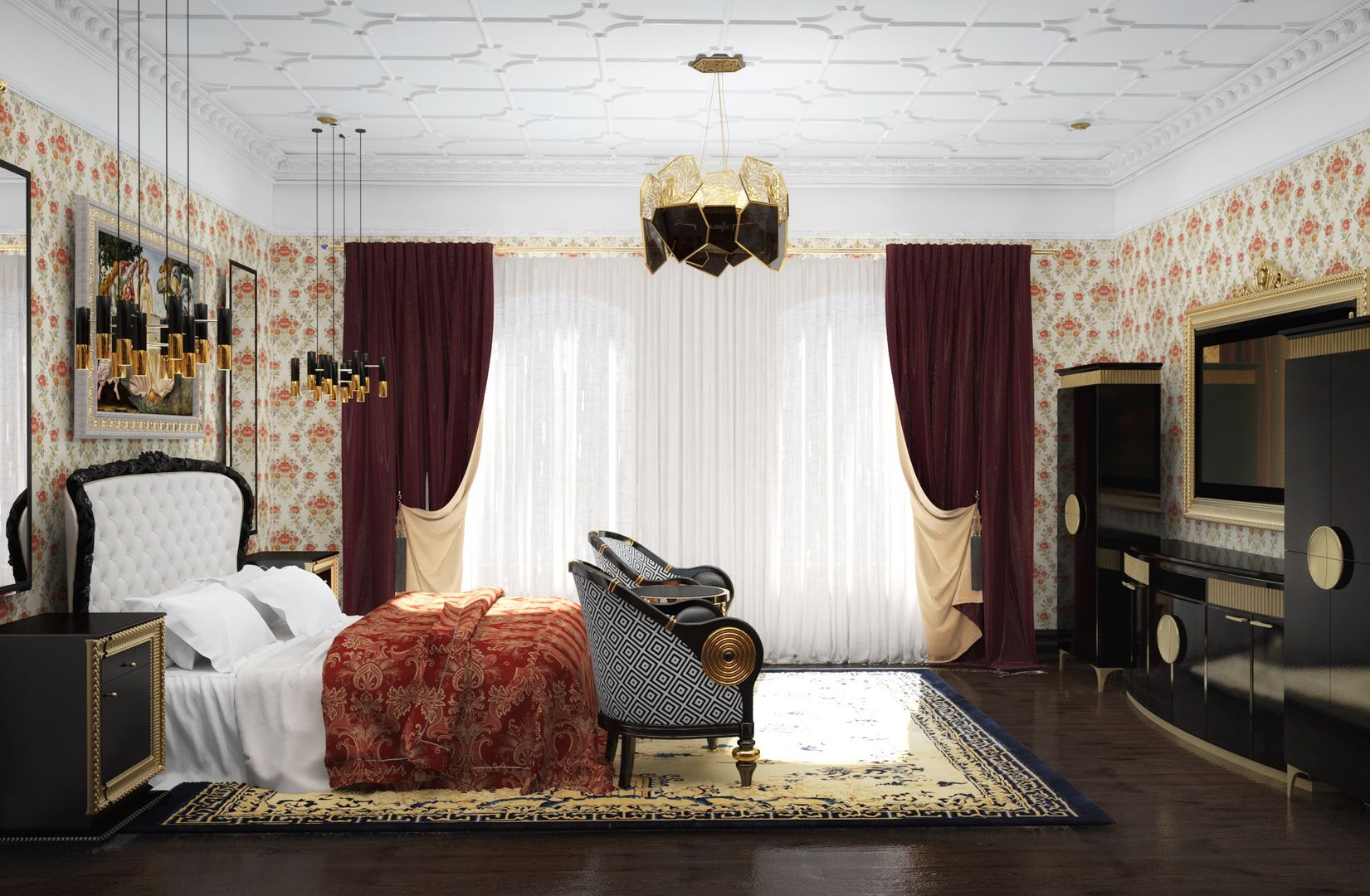 Спальня в загородном доме, Настасья Евглевская Настасья Евглевская Dormitorios de estilo clásico