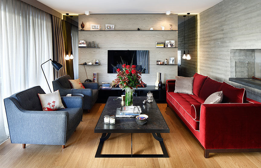 living room Esra Kazmirci Mimarlik Livings de estilo ecléctico Salas y sillones
