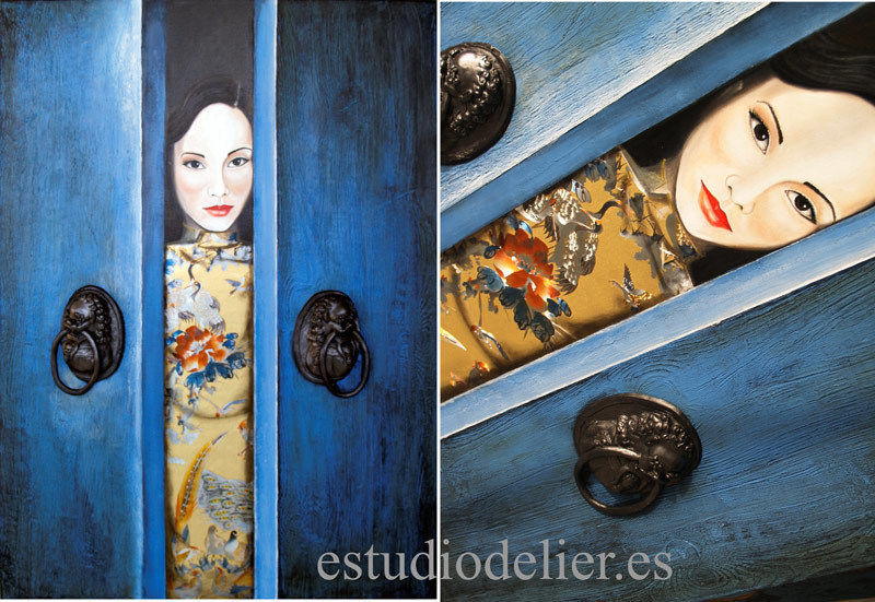 Cuadro puerta mirada, ESTUDIO DELIER ESTUDIO DELIER Więcej pomieszczeń Obrazy i malowidła