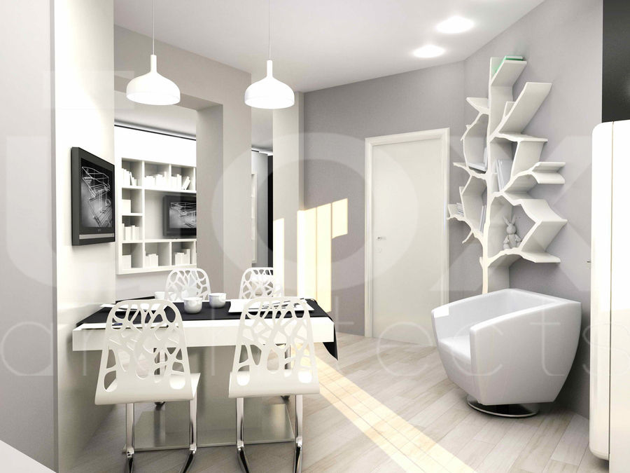 Квартира "TOTAL WHITE", ЙОХ architects ЙОХ architects Minimalist living room