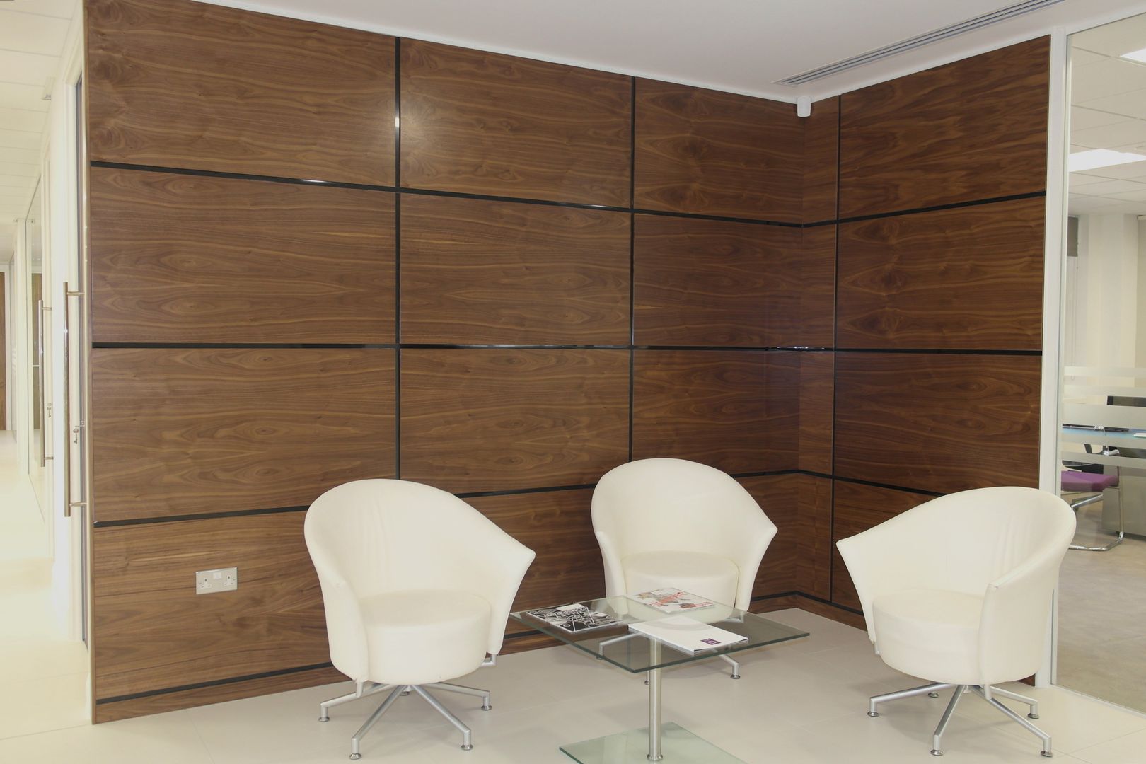 Walnut Artizo Wall Panels With Black Gloss Moulding The Wall Panelling Company Modern study/office