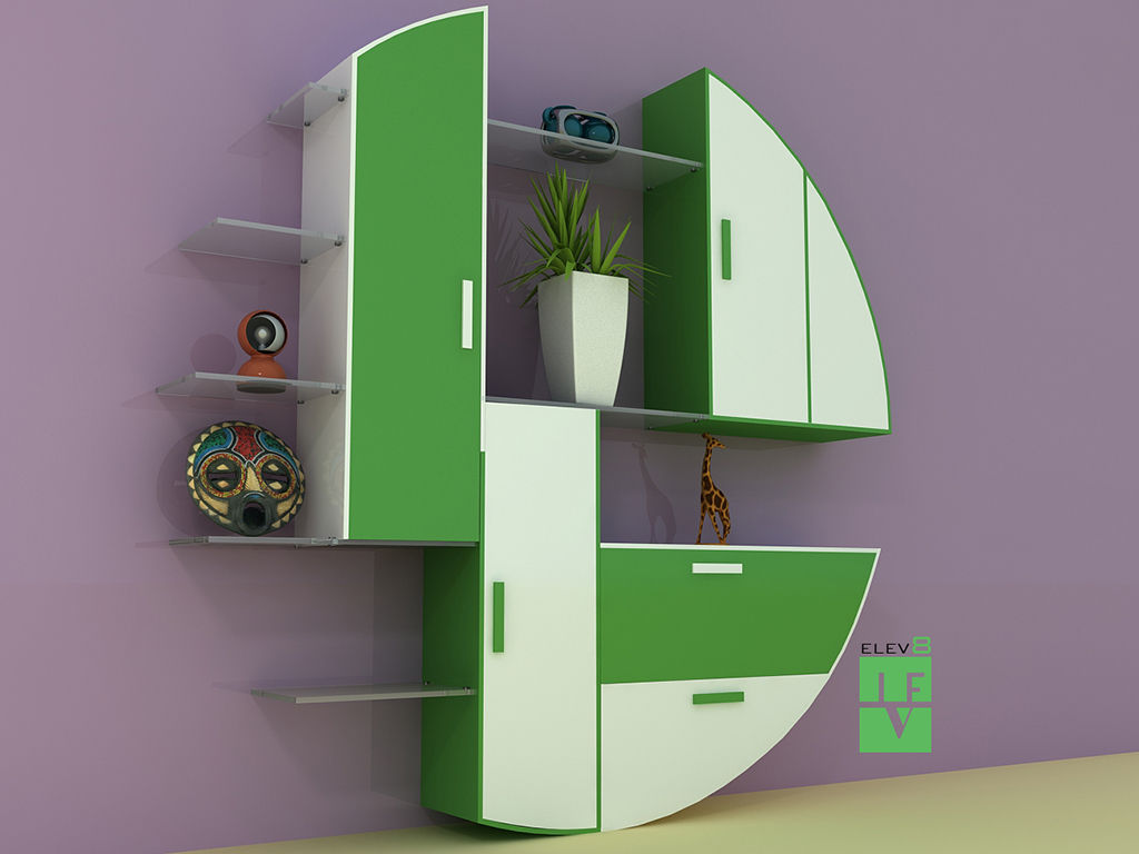 wall unit homify Minimalist living room Shelves