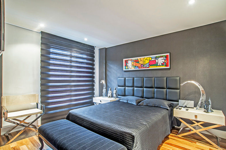 Apartamento masculino em Curitiba, Evviva Bertolini Evviva Bertolini Cuartos de estilo moderno