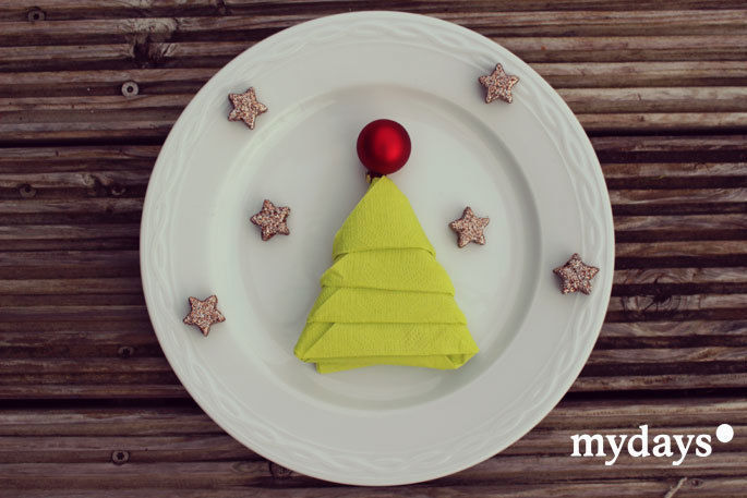 Servietten falten - Weihnachtsdekoration selbst gemacht, mydays mydays غرفة السفرة ديكورات واكسسوارات