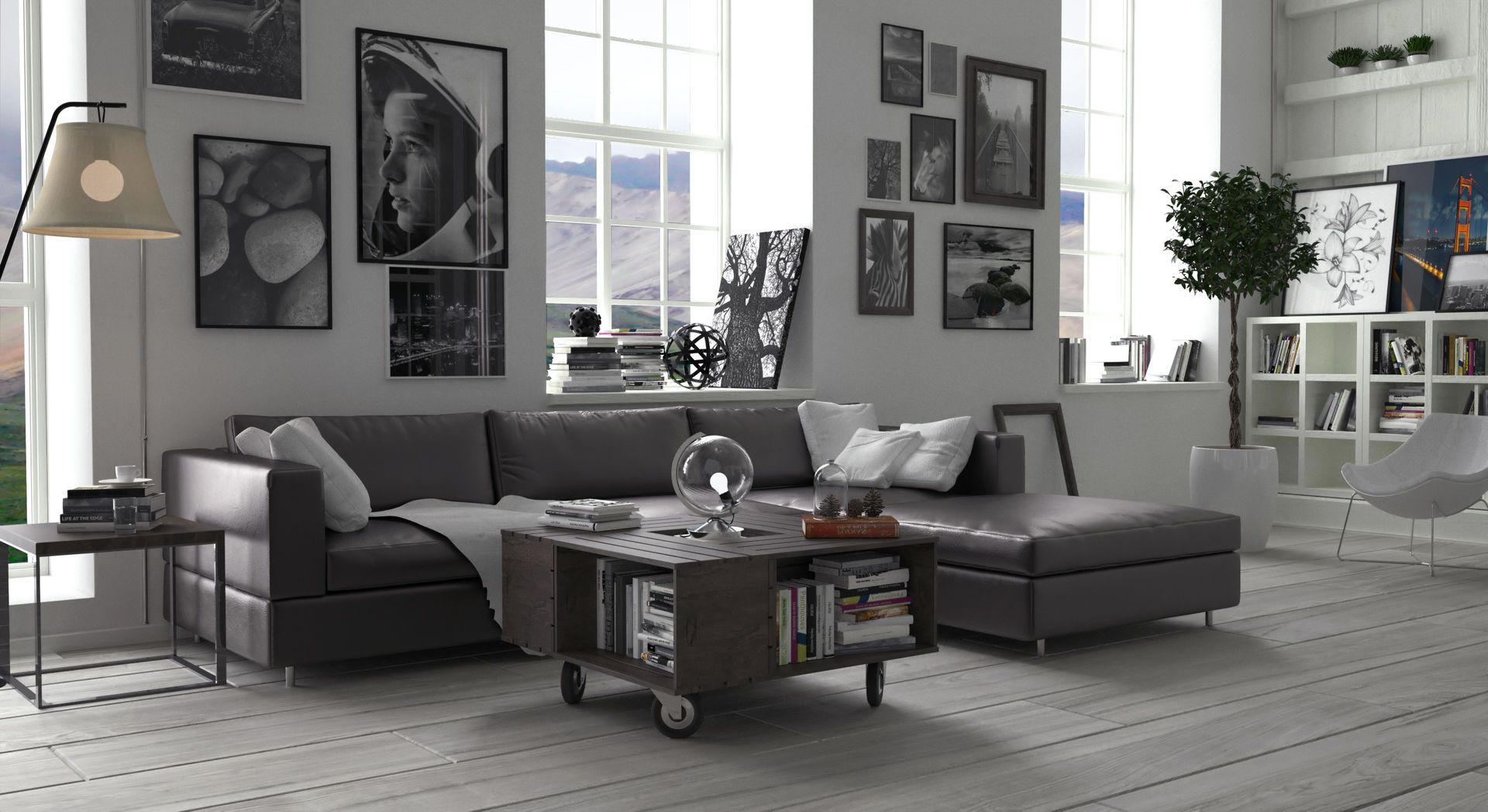 Realistic interior 3D Render , Sciontidesign Sciontidesign Modern living room