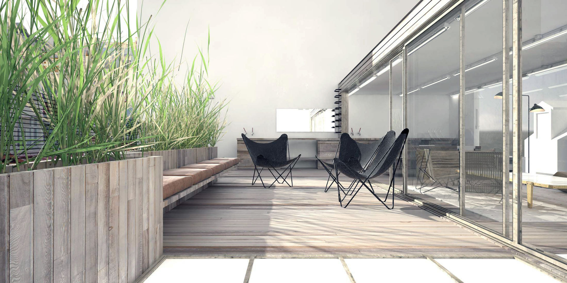 61 RUE DE DUNKERQUE, Franklin Azzi Architecture Franklin Azzi Architecture Modern Balkon, Veranda & Teras