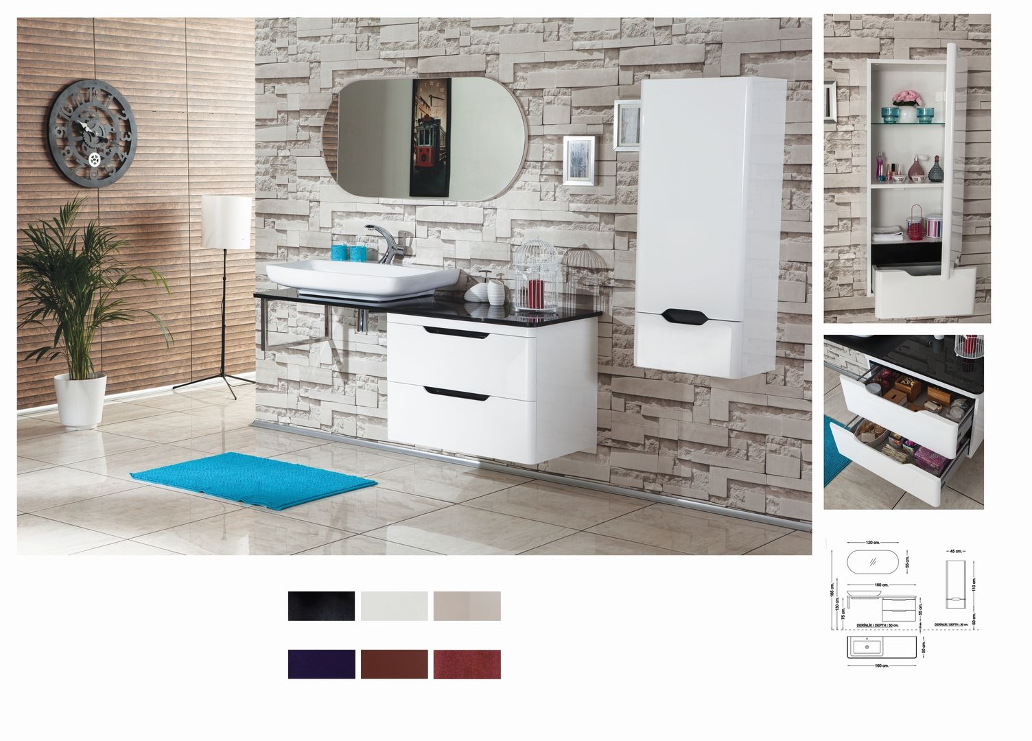 Blanco 160 V1, BADELLA BANYO BADELLA BANYO Modern Bathroom Sinks