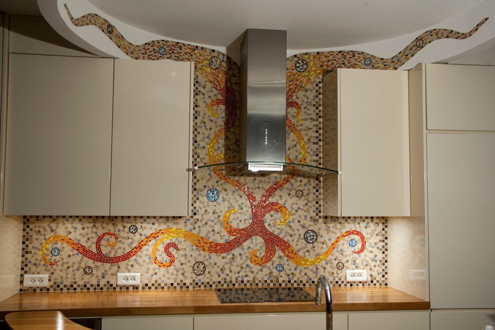 Mosaïque personnalisée - Cuisines, Art Mosaico Art Mosaico ห้องครัว สิ่งทอและของใช้จิปาถะในครัว
