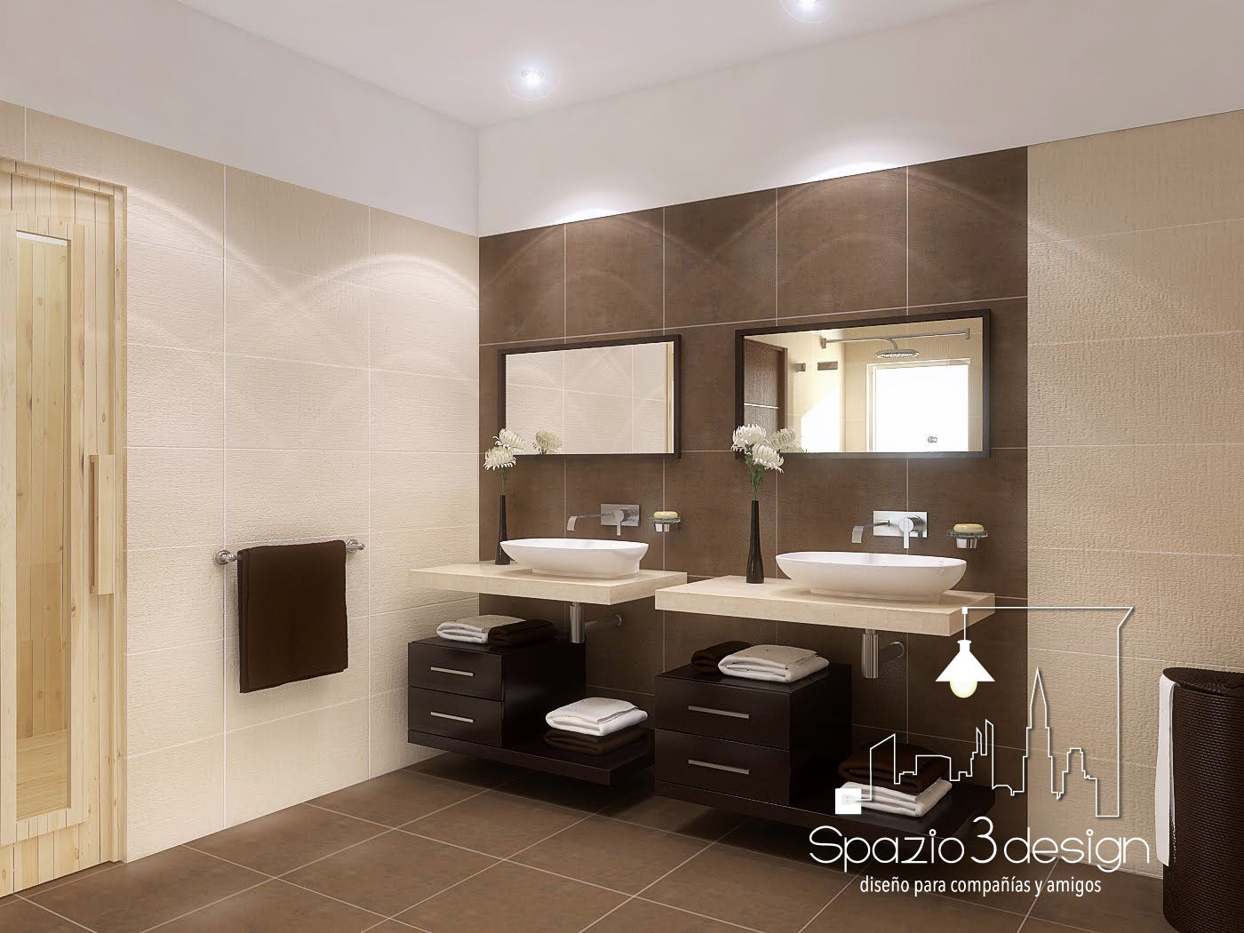 Baño , Spazio3Design Spazio3Design Kamar Mandi Minimalis