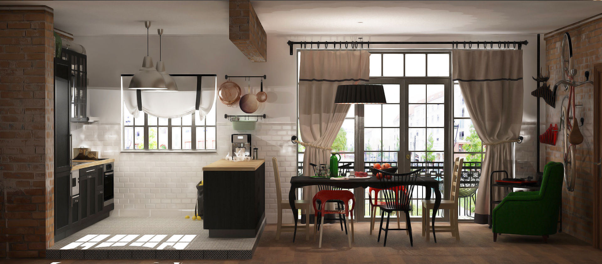 homify Industrial style dining room