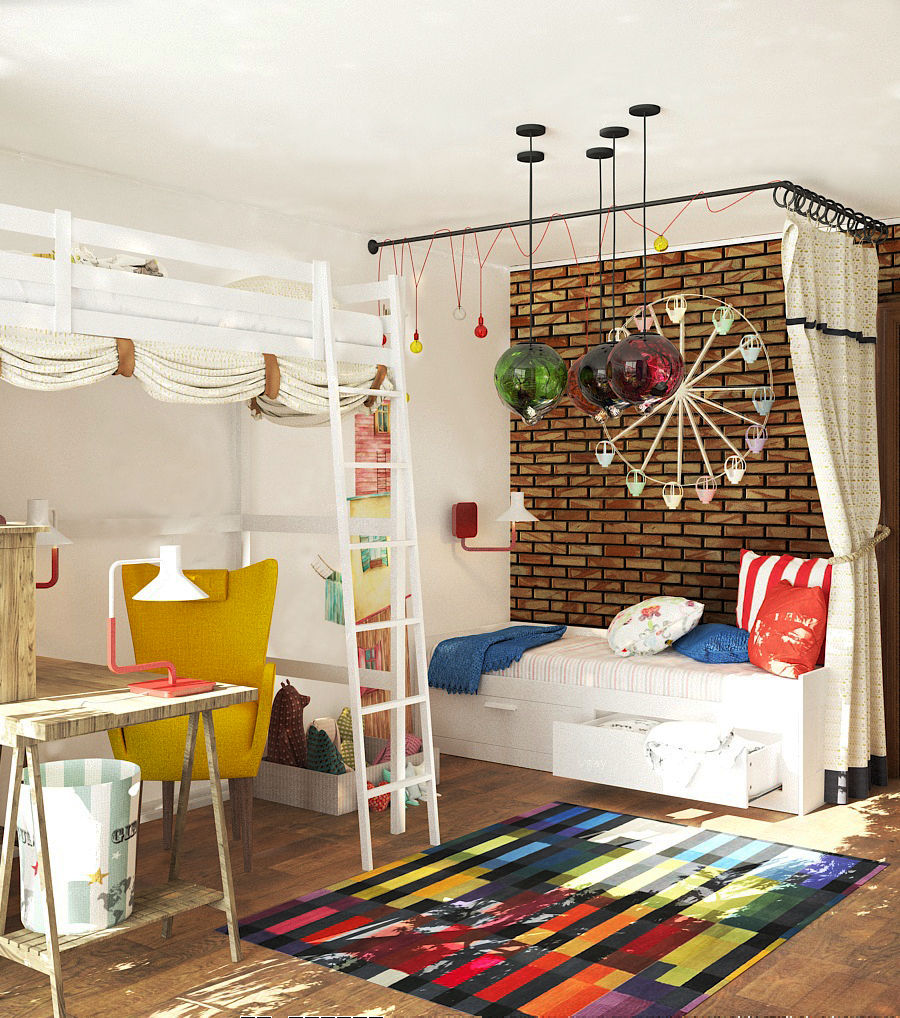 homify Chambre d'enfant industrielle