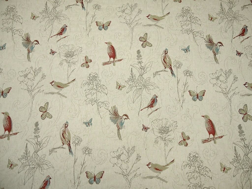 Woodlands Bird Tapestry Fabric The Millshop Online Puertas y ventanas de estilo rural Cortinas