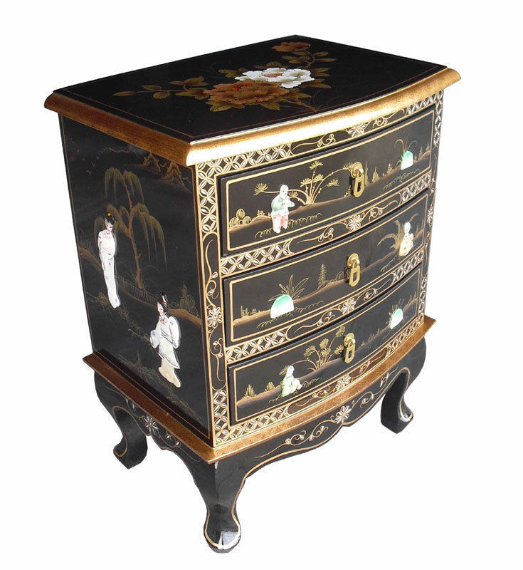 Chinese Lacquer Chest Asia Dragon Furniture from London 和風デザインの リビング サイドテーブル＆トレー