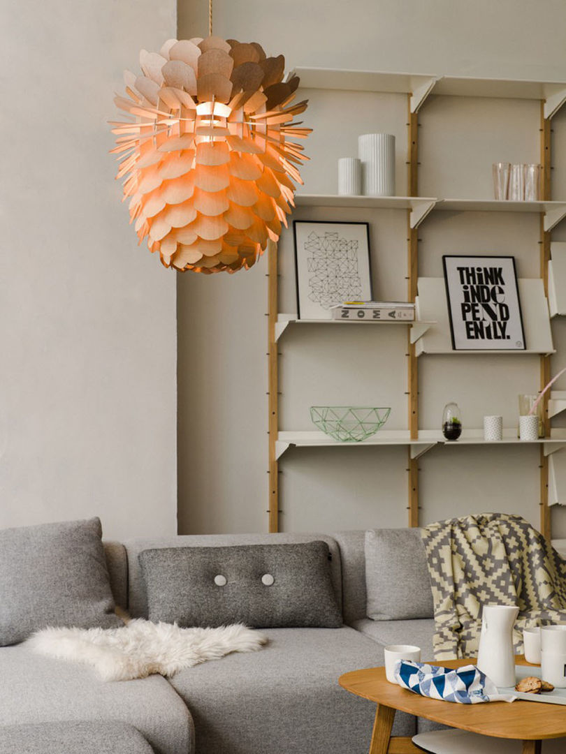 MATERIAL: Leuchten aus Holz, Designort Designort Scandinavian style living room Lighting
