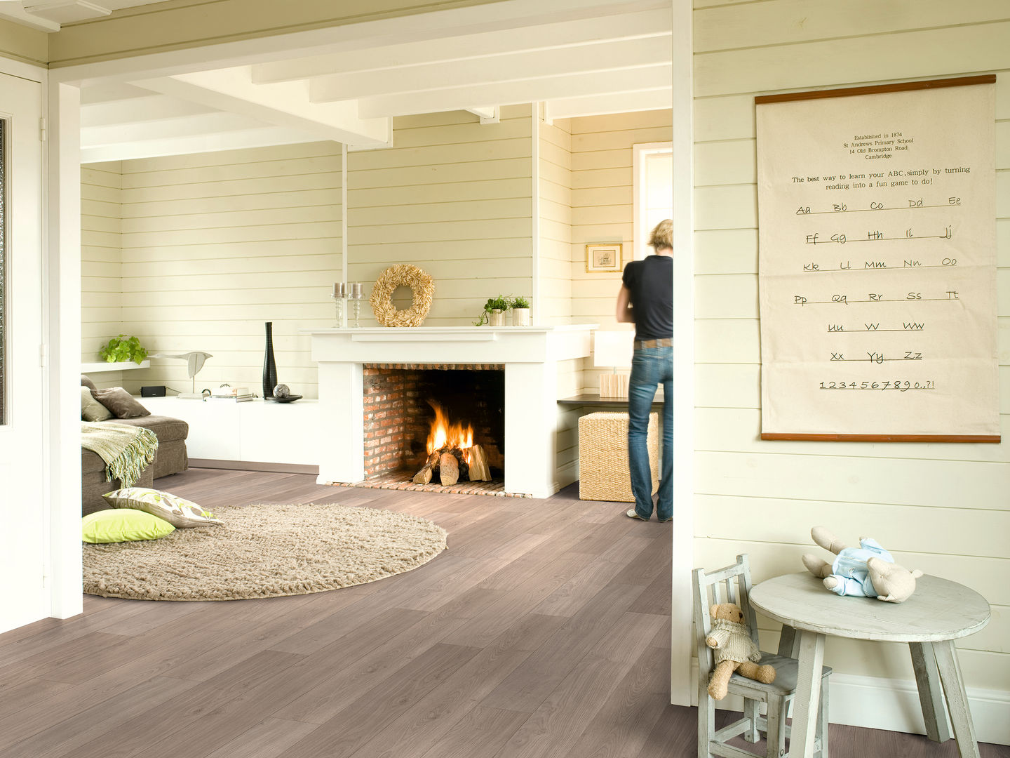 Light Grey Varnished Oak Quick-Step Klassieke muren & vloeren Muur- & vloerbekleding