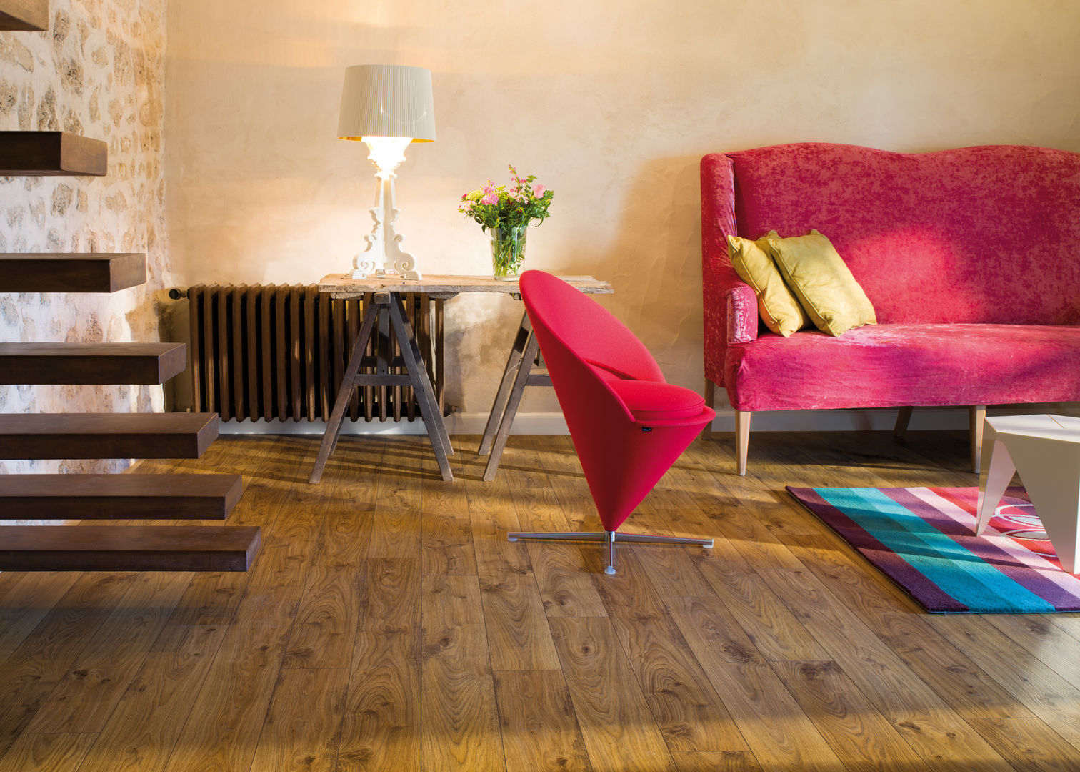 Old White Oak Natural Quick-Step جدران أغطية الجدران والأرضيات