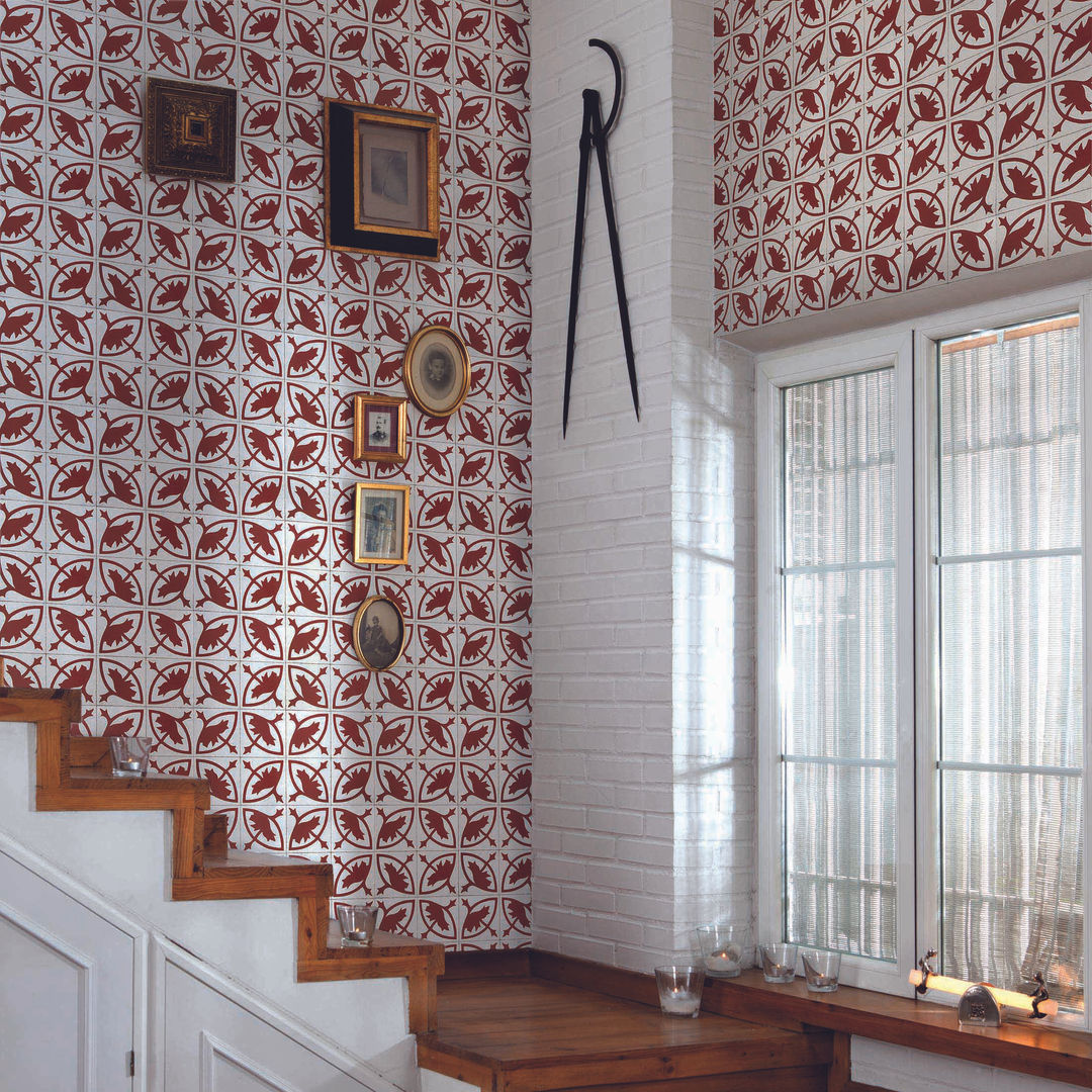 Tiles 'Digitally Printed' Wallpaper Collection, Paper Moon Paper Moon ラスティックスタイルな 壁&床 壁紙