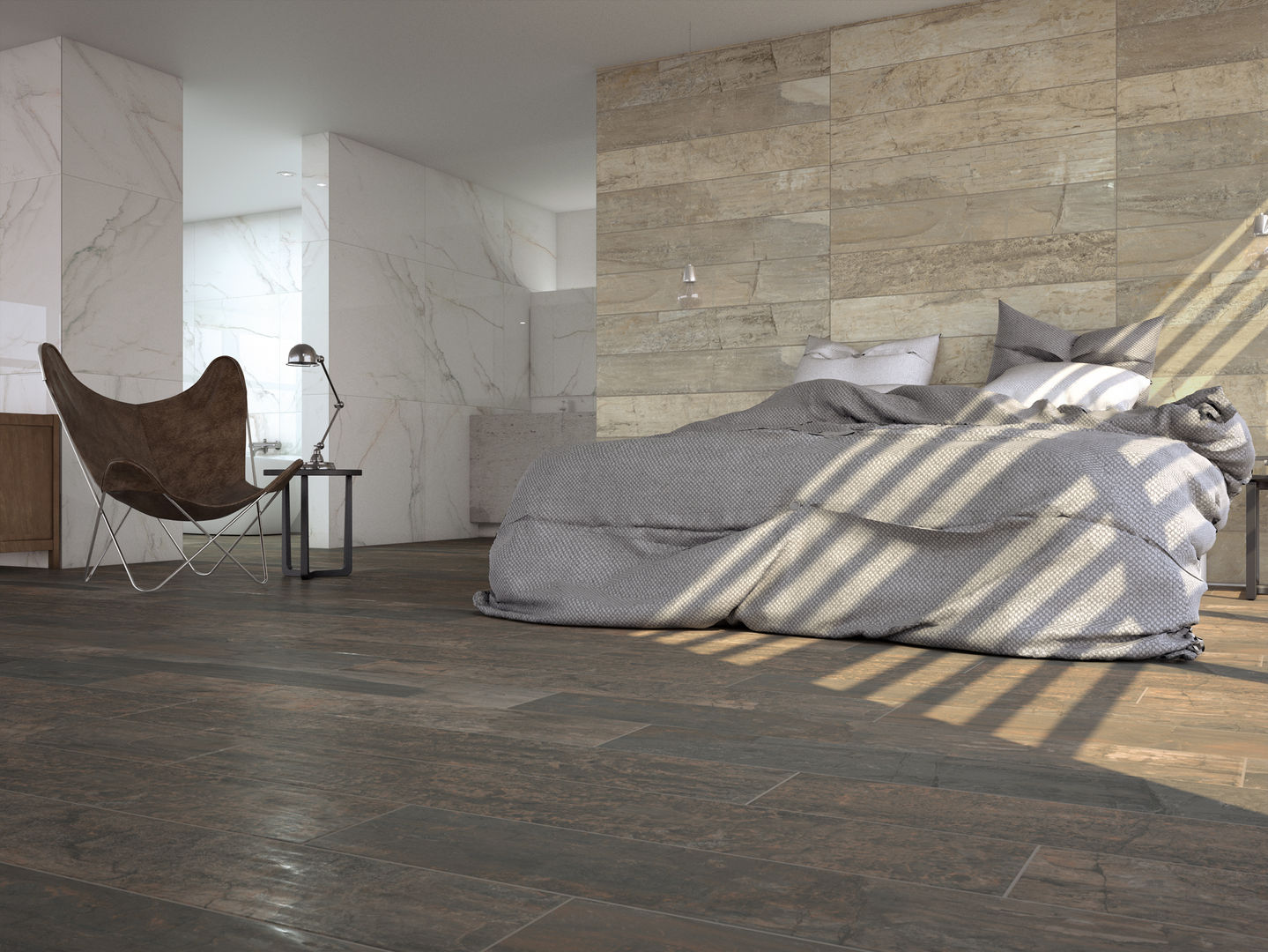 Pavimentos imitación a madera, INTERAZULEJO INTERAZULEJO Industrial style bedroom