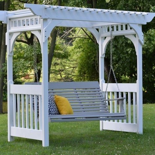 CASA BRUNO Savannah columpio 160 cms, HDPE poly-madera, blanco, con cadena de montaje Casa Bruno American Home Decor Jardines de estilo colonial Columpios y zonas de juego