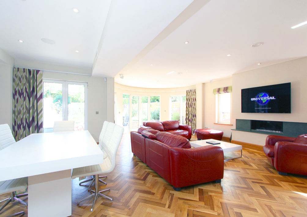 Rustic Herring bone Parquet Artistico UK Ltd Living room