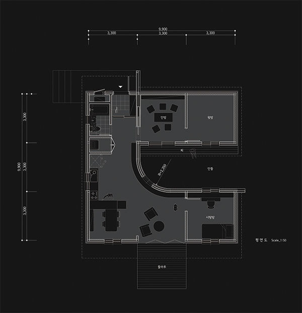 Ground floor plan thinkTREE Architects and Partners Phòng khách