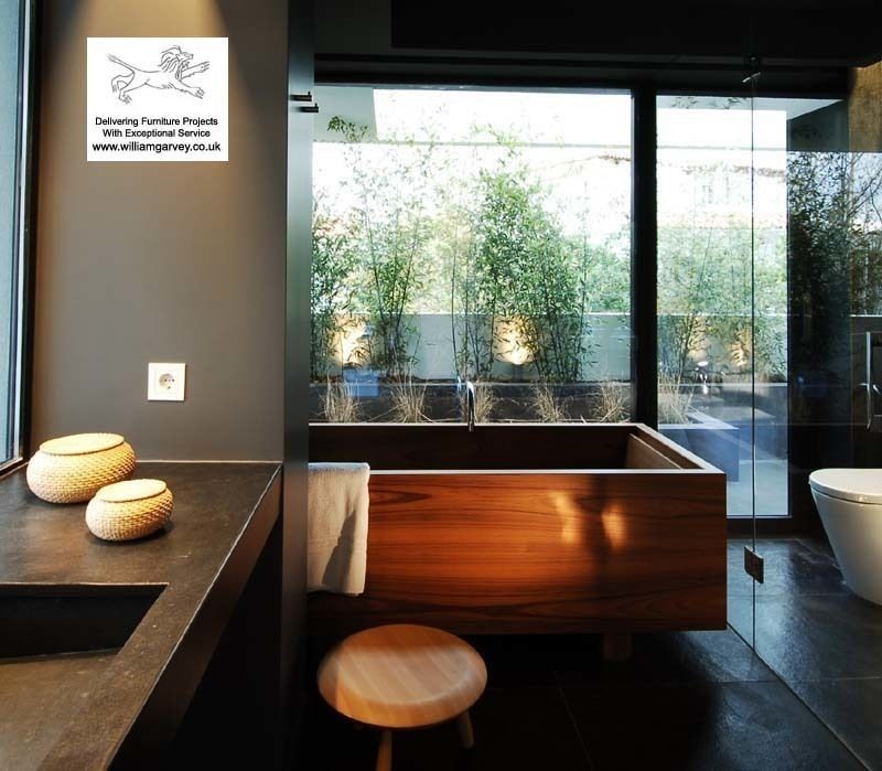 William Garvey teak bath William Garvey Ltd Baños de estilo moderno Bañeras y duchas