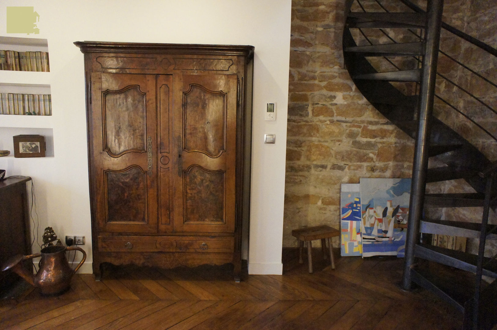 Rénovation appartement A. Lyon (6ème), Marion Bochirol Architecte d'Intérieur CFAI Marion Bochirol Architecte d'Intérieur CFAI Modern living room