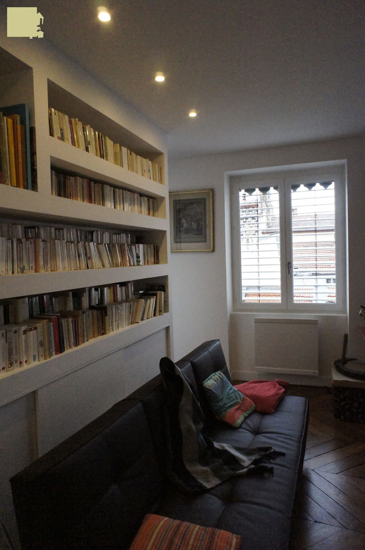 Rénovation appartement A. Lyon (6ème), Marion Bochirol Architecte d'Intérieur CFAI Marion Bochirol Architecte d'Intérieur CFAI Bureau moderne