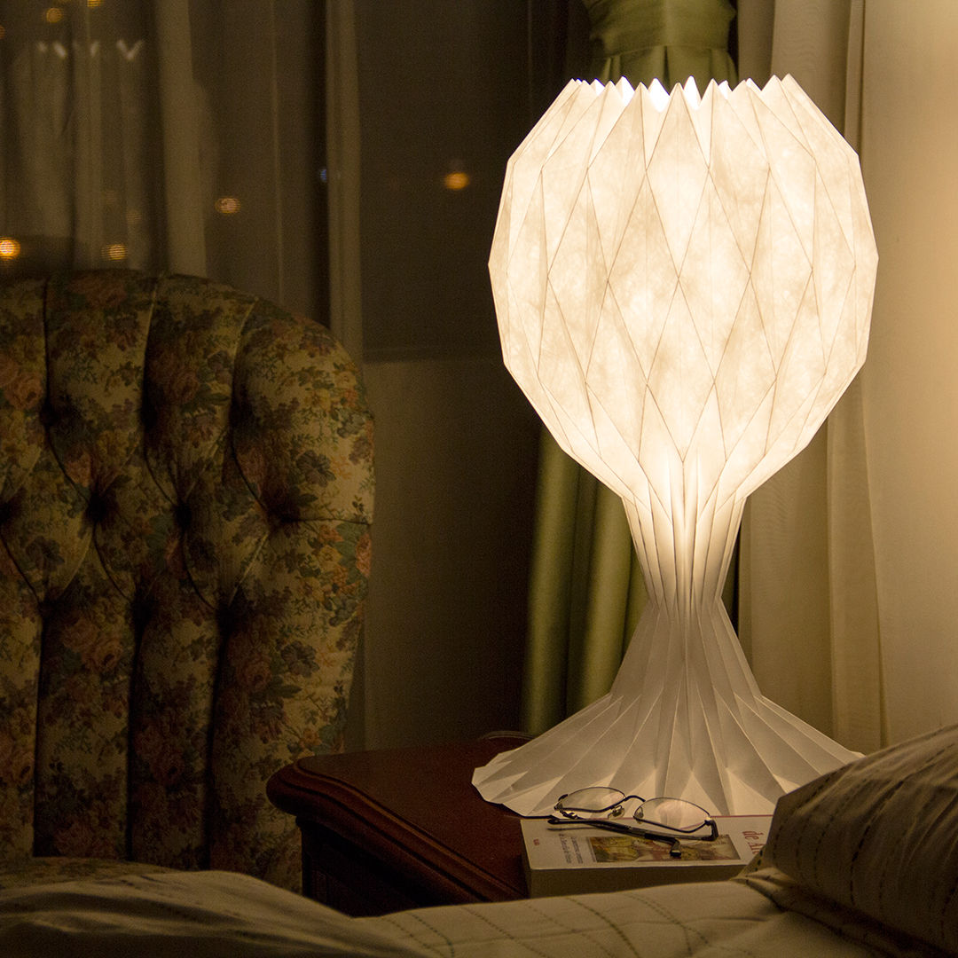 白SHIRO table lamp, metrocuadro-design metrocuadro-design Minimalist Yatak Odası Işıklandırma